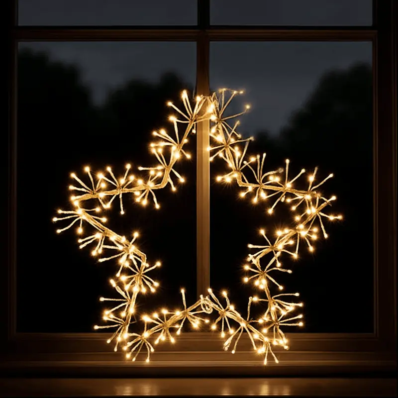 Gold Warm LED Light Up Decorative Star - 60cm