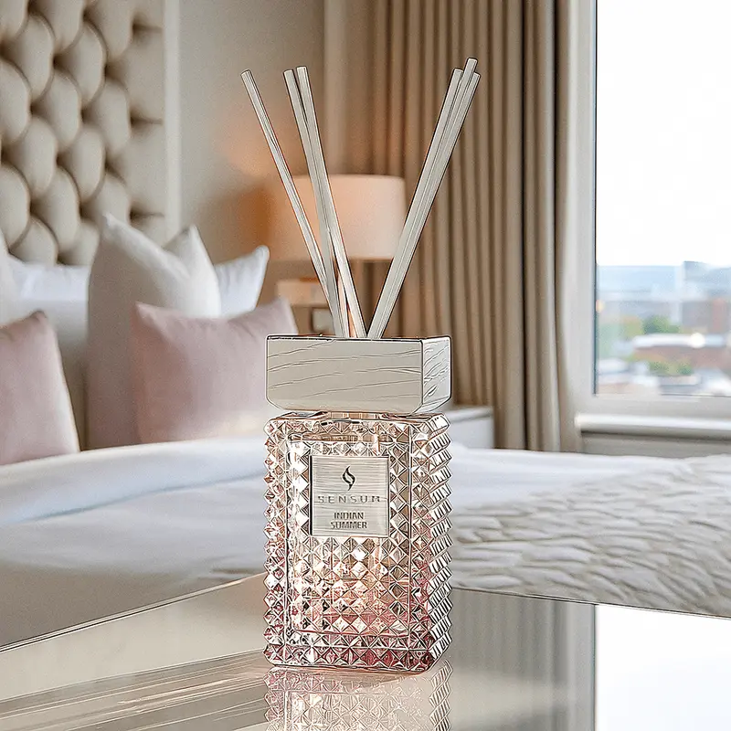 Indian Summer Mini Pink & White Luxury Reed Diffuser - 150ml