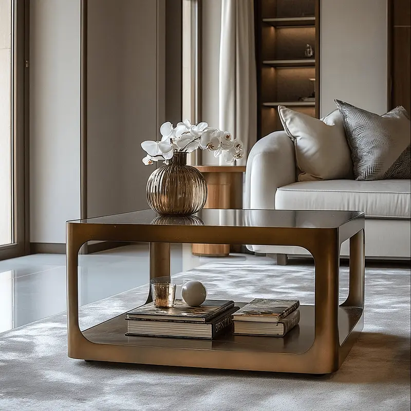 Lani Bronze Coffee Table with Smoked Glass Top