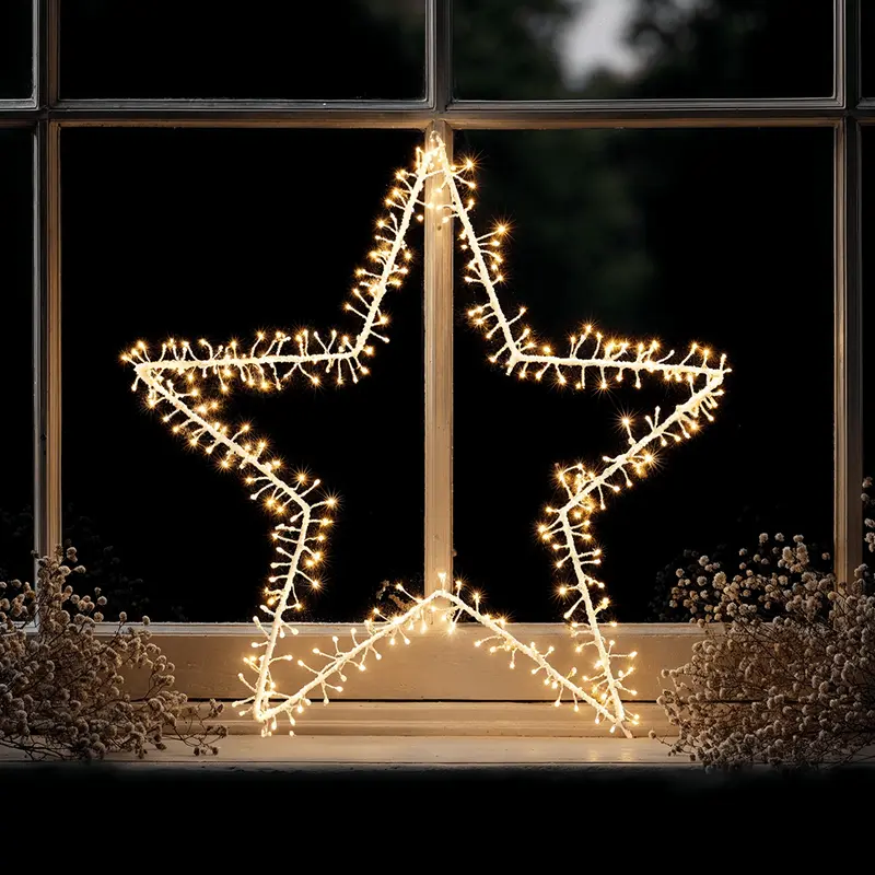 Large Warm White LED Star Decoration