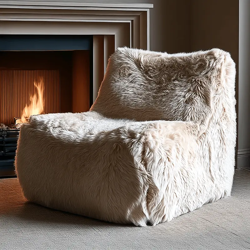 Odessa Cream Faux Sheepskin Swivel Accent Chair
