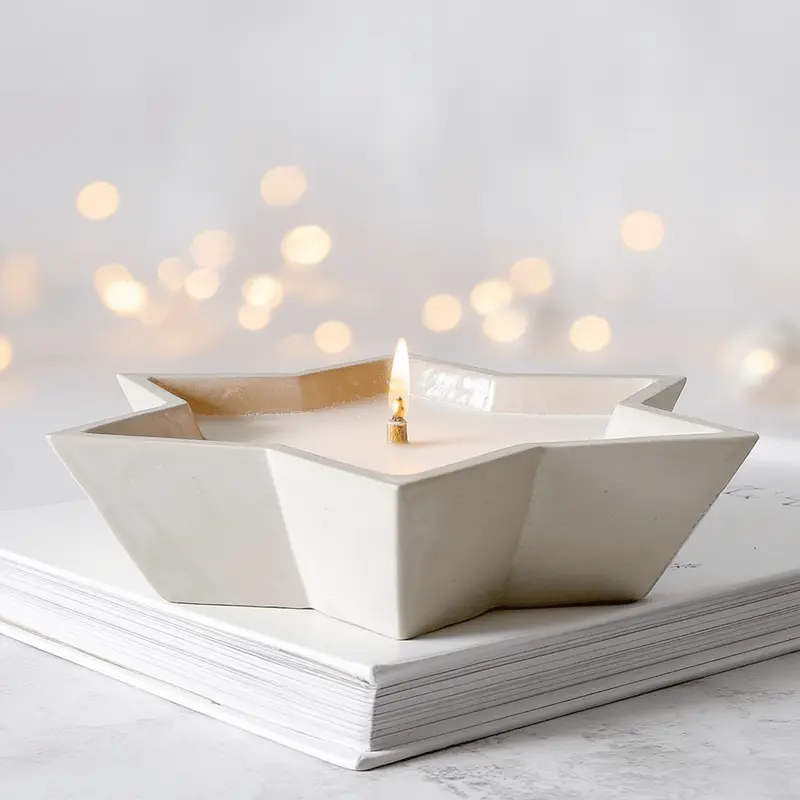 Petite Star Shaped Stone Decorative Candle
