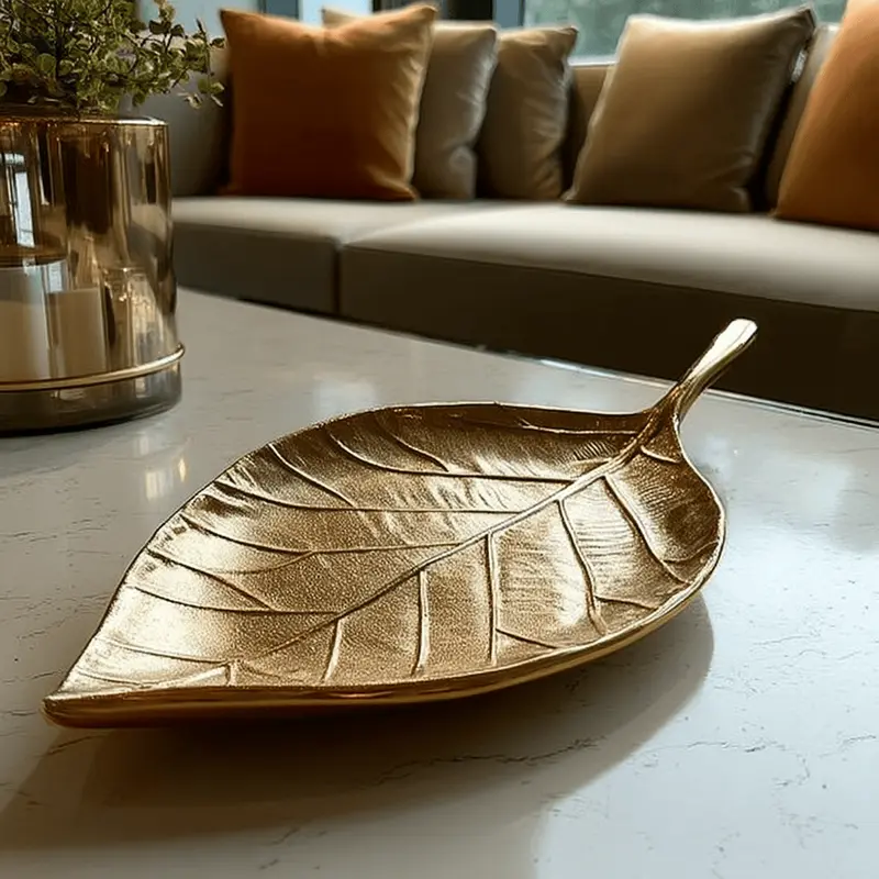 Renzia Gold Decorative Leaf Dish