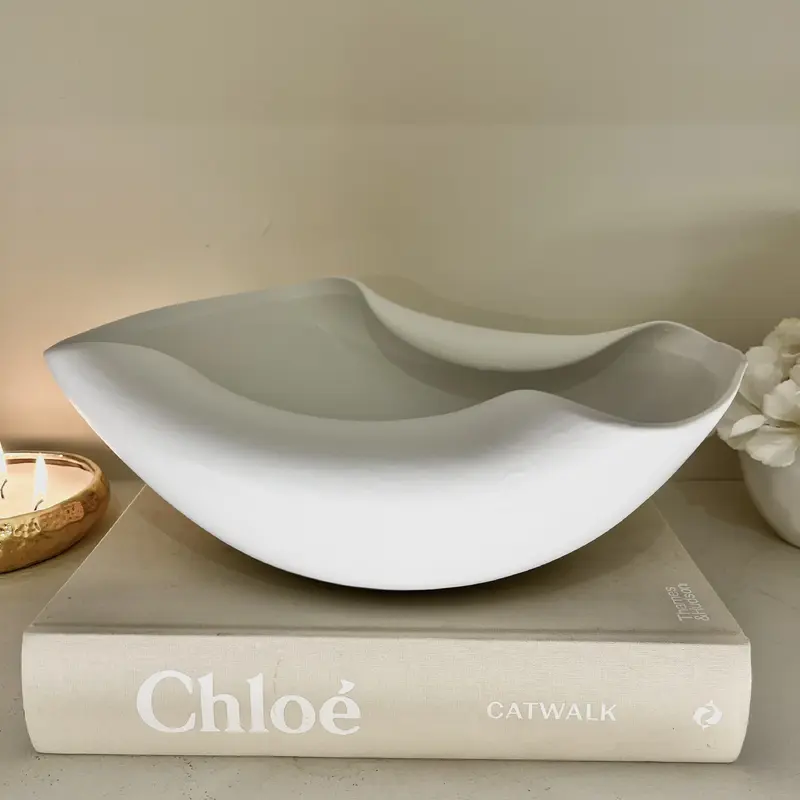 Sorrel Matte White Wave Effect Decorative Bowl