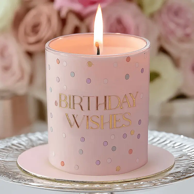 Sweet Vanilla Confetti 'Birthday Wishes' Candle