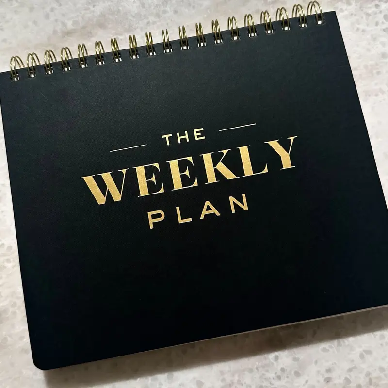 The Weekly Plan Black & Gold Desk Planner