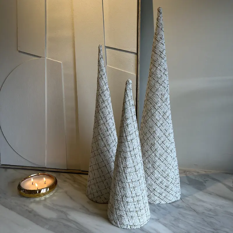 Tweed Decorative Christmas Tree Ornaments - Set of 3