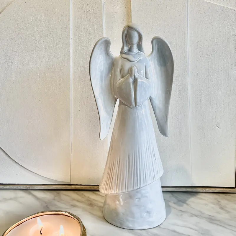 White Ceramic Decorative Angel Ornament