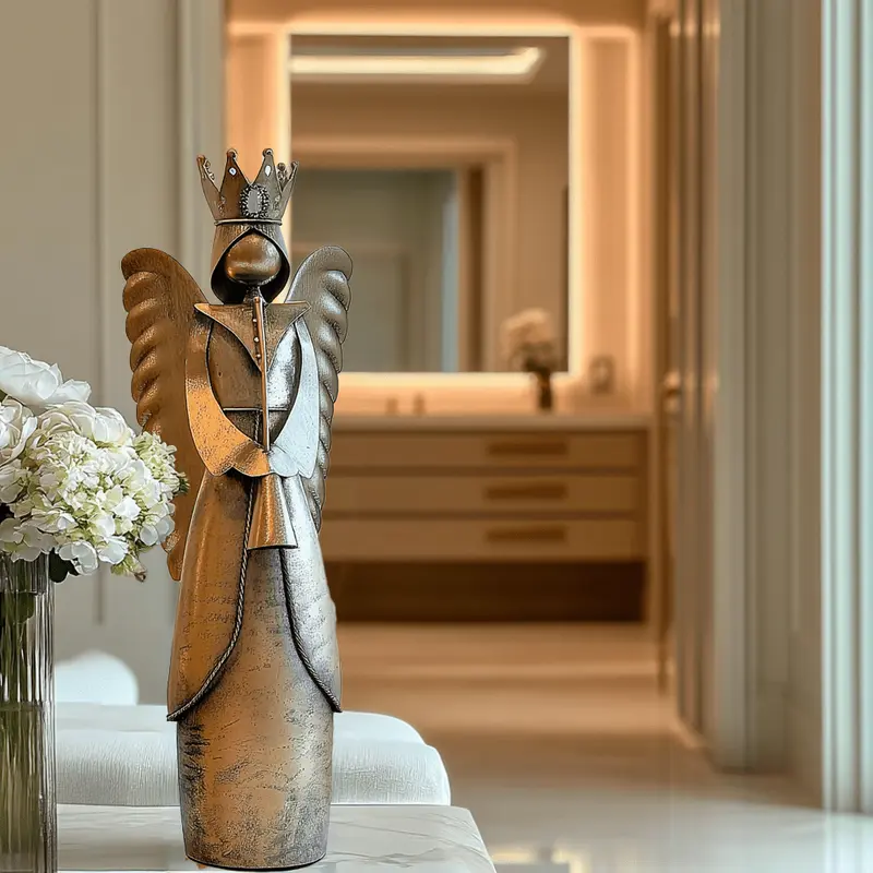 Antique Gold Decorative Trumpet Playing Angel Ornament