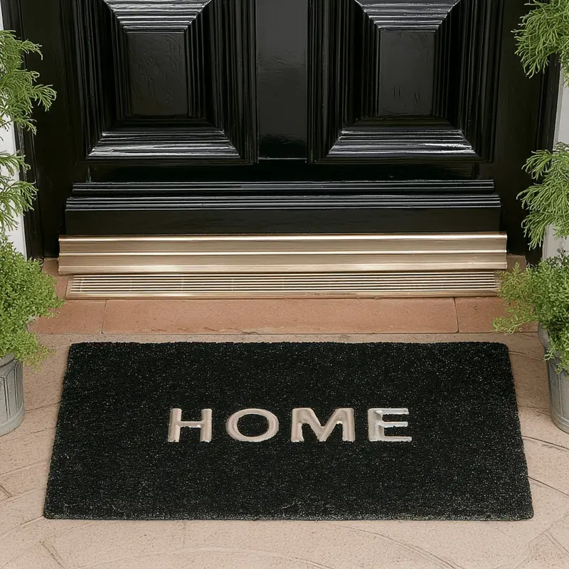 Black & Silver 'Home' Doormat