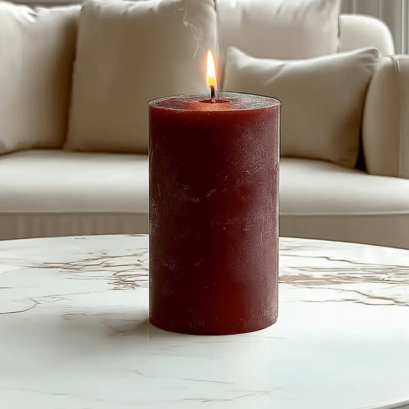 Cerise Medium Burgundy Pillar Candle