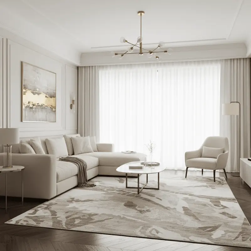 Dune Luxury Cream & Taupe Abstract Print Rug