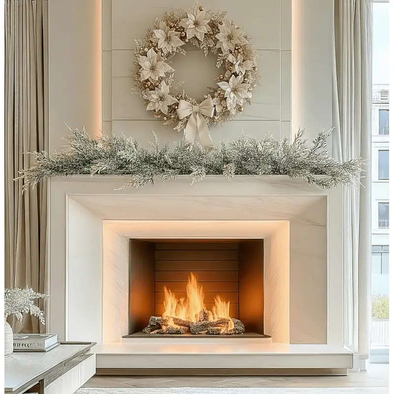 Faux Decorative Frosted Pine Garland