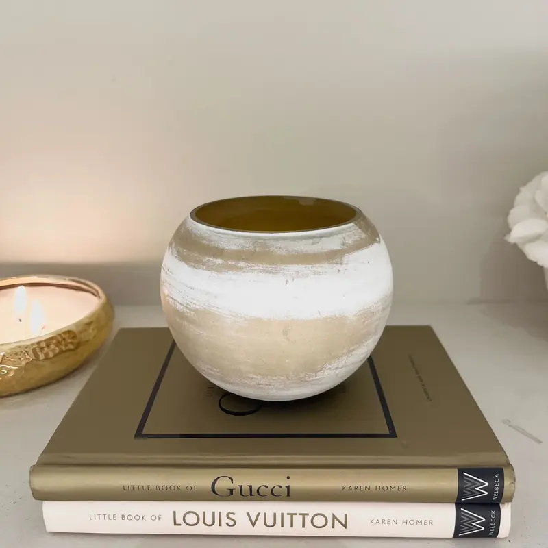 Gold Distressed Decorative Votive Candle Holder