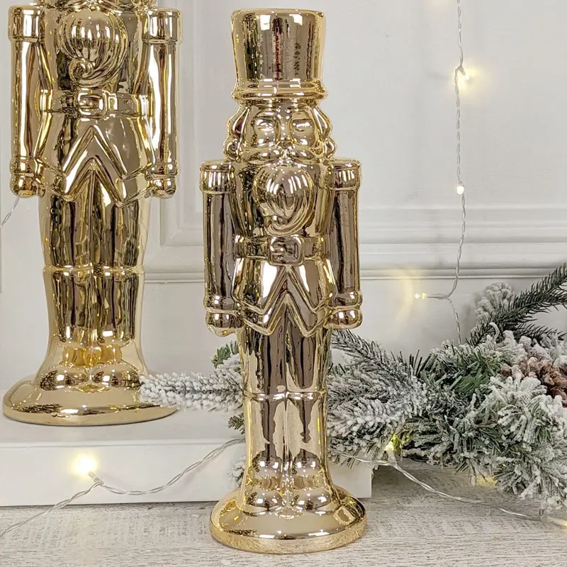 Gold Medium Festive Nutcracker Ornament