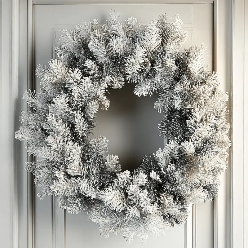 Large Snowy Pine Wreath