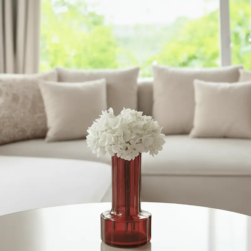 Lilith Cherry Red Glass Decorative Vase