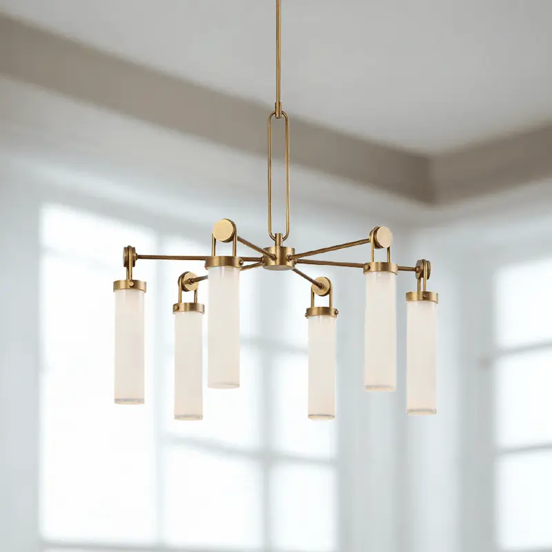 Maelis Gold 6 Light Cylinder Pendant Ceiling Light