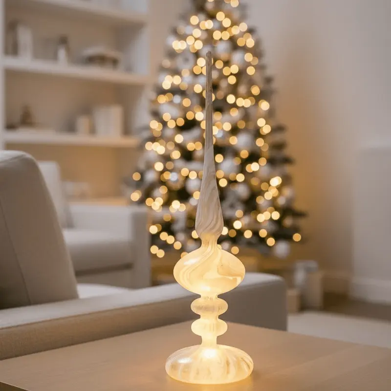 Marble Swirl Decorative Light Up Festive Ornament