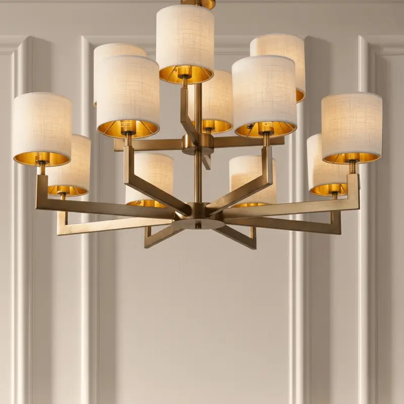 Marlia Luxury Brushed Brass 12 Light Chandelier