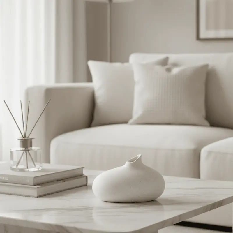 Morilo Cream Ceramic Abstract Decorative Vase