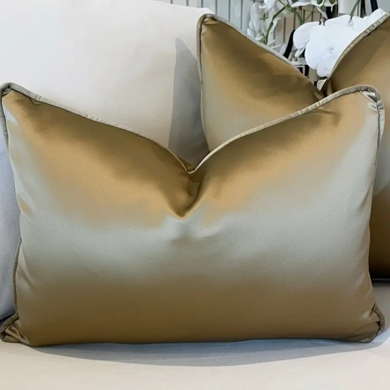 Serena Gold Satin Bolster Cushion- 35x50cm