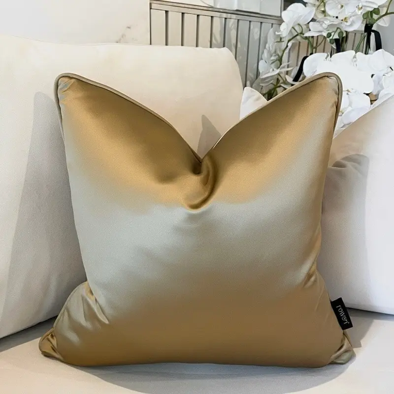 Serena Gold Satin Cushion - 50x50cm