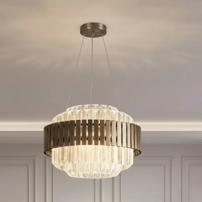 Shenella Luxury Bronze & Glass Chandelier