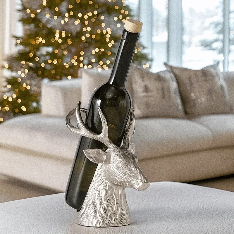 Silver Stag Festive Decorative Bottle Holder