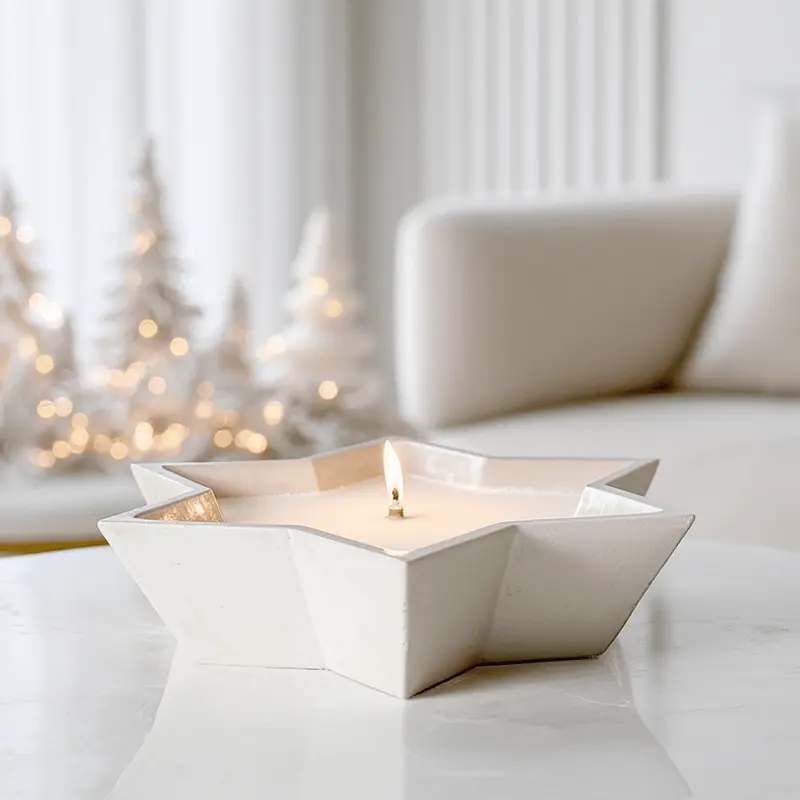 Star Shaped Stone Decorative Candle
