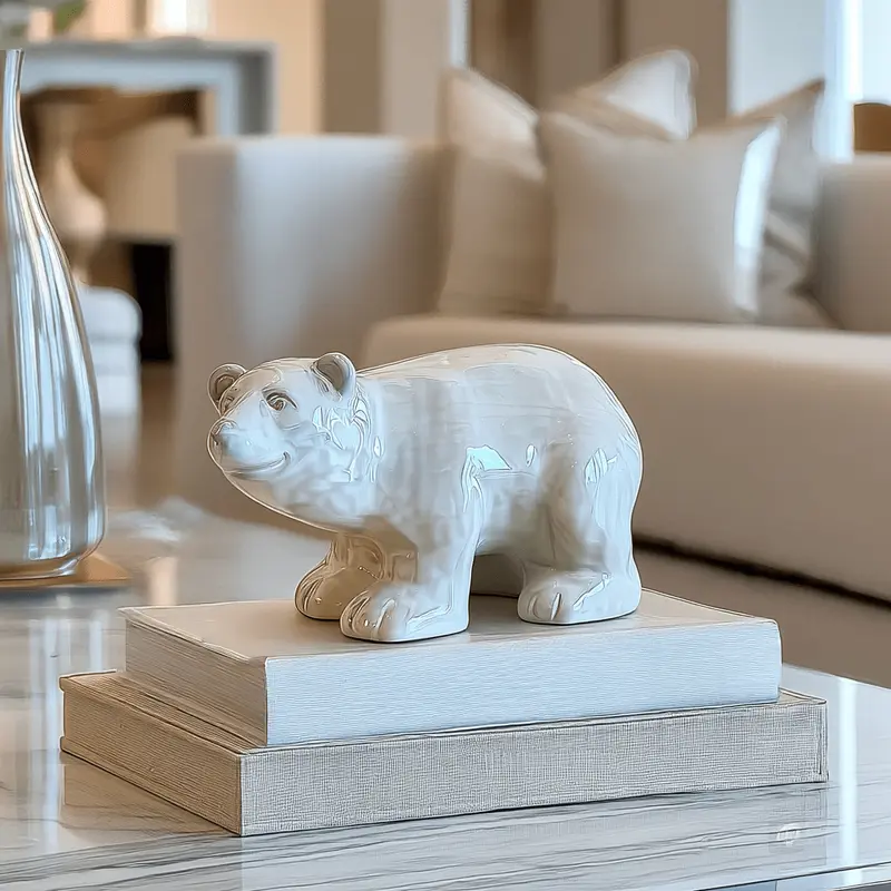 White Ceramic Decorative Polar Bear Ornament