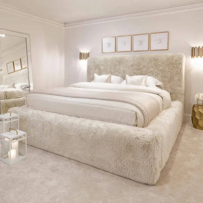 Arctic Luxury Cream Chunky Faux Fur Bed