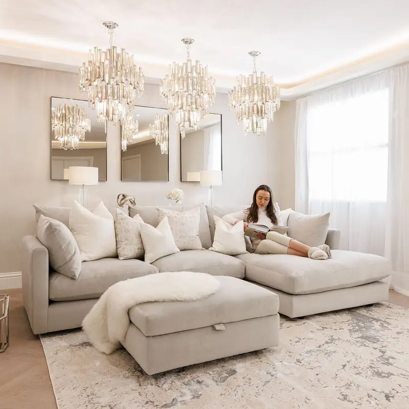 Ariana Silver Velvet Sofa Range