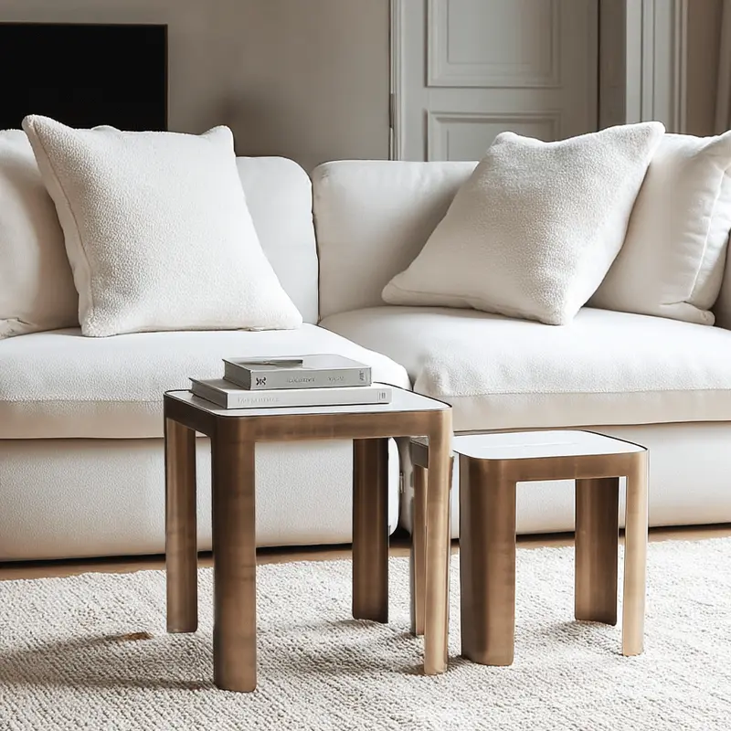 Ashcroft Bronze & Smoked Glass Side Tables - Set of 2