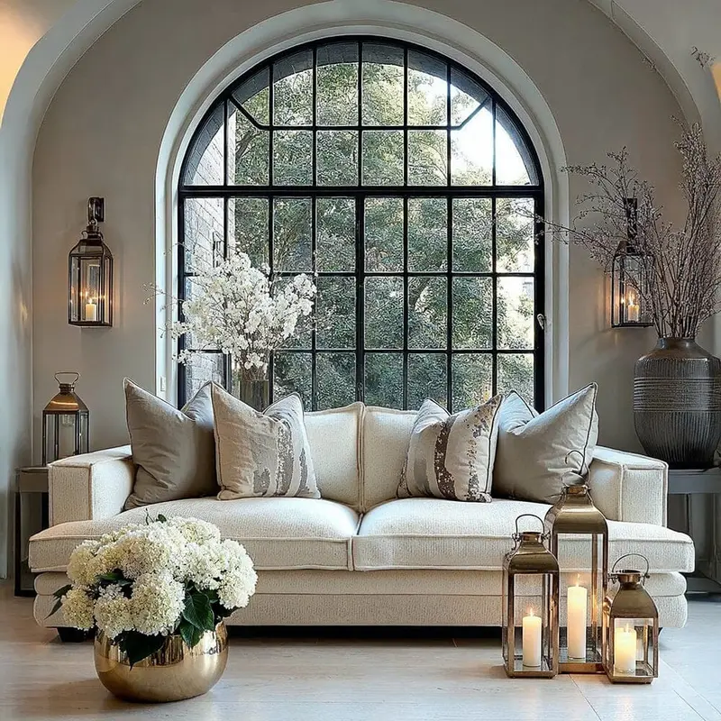 Avienne Cream Chenille 3 Seater Sofa