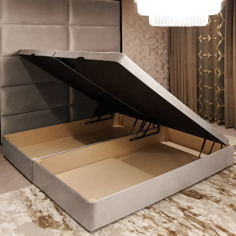 Dove Velvet Ottoman Divan Bed Base