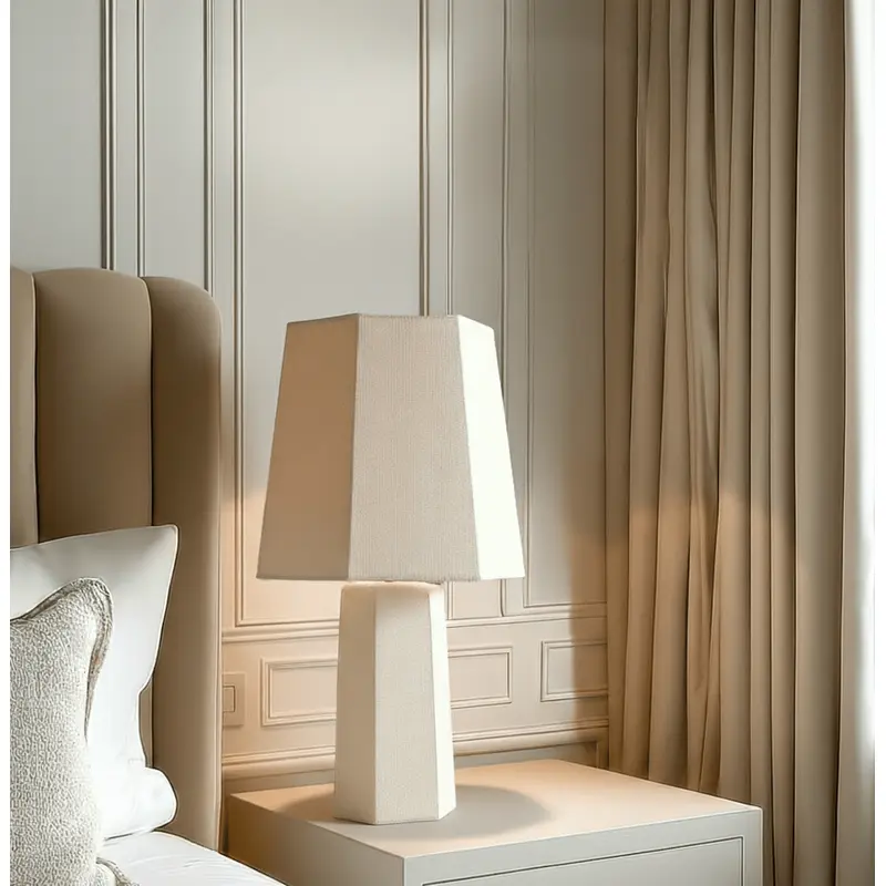 Eurelia Natural Linen Fabric Covered Lamp
