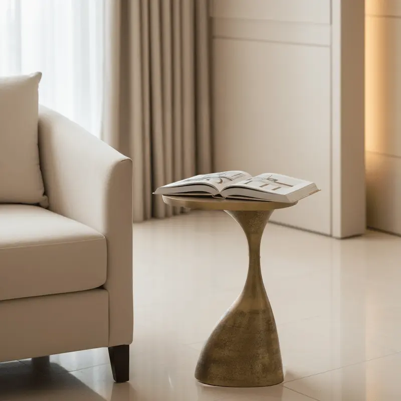 Felima Antique Brass Side Table