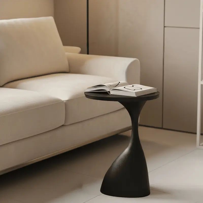 Felima Matt Black Side Table