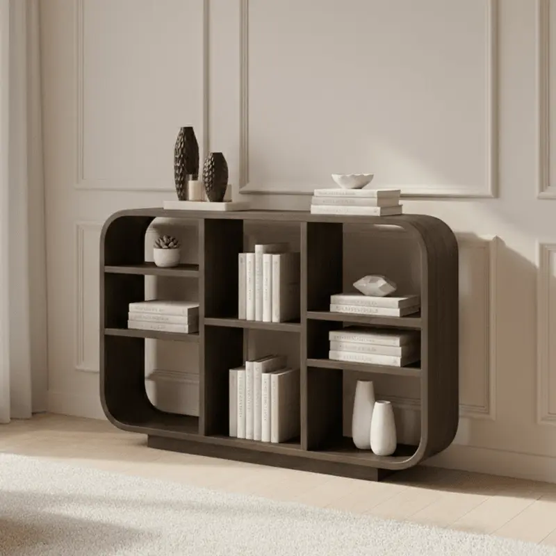 Felina Dark Wood Rounded Edge Console Table