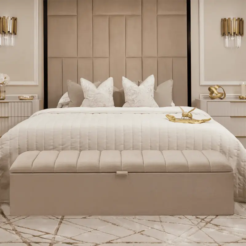 Kensington Mink Panelled Ottoman Box