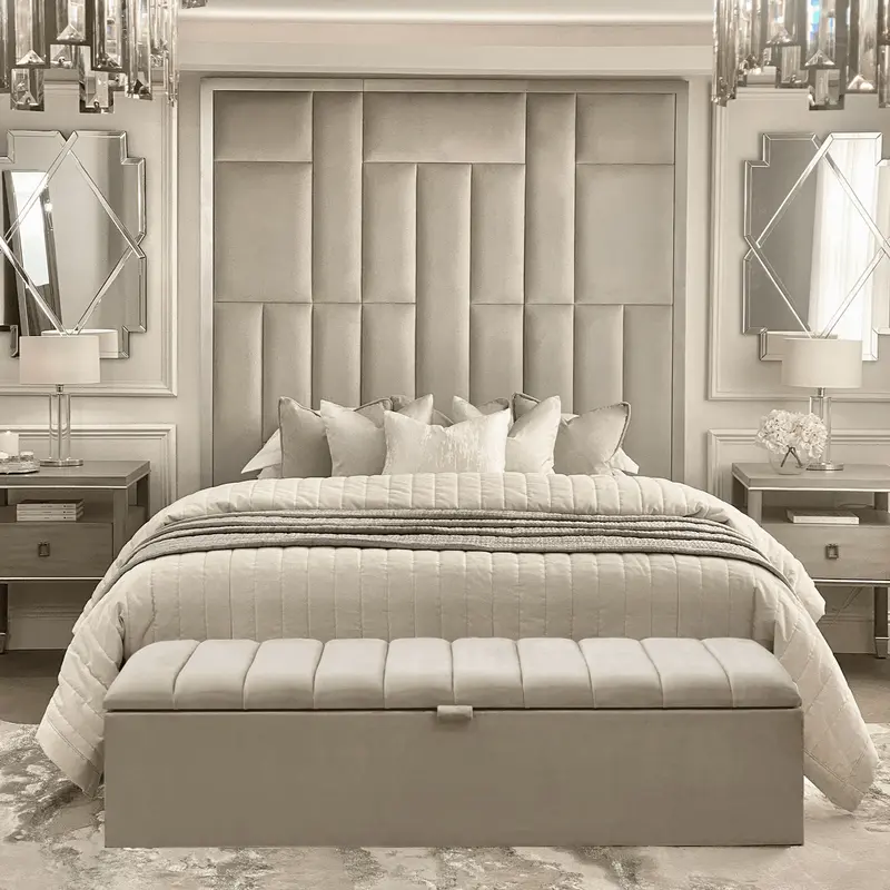 Kensington Smoke Grey Panelled Ottoman Box