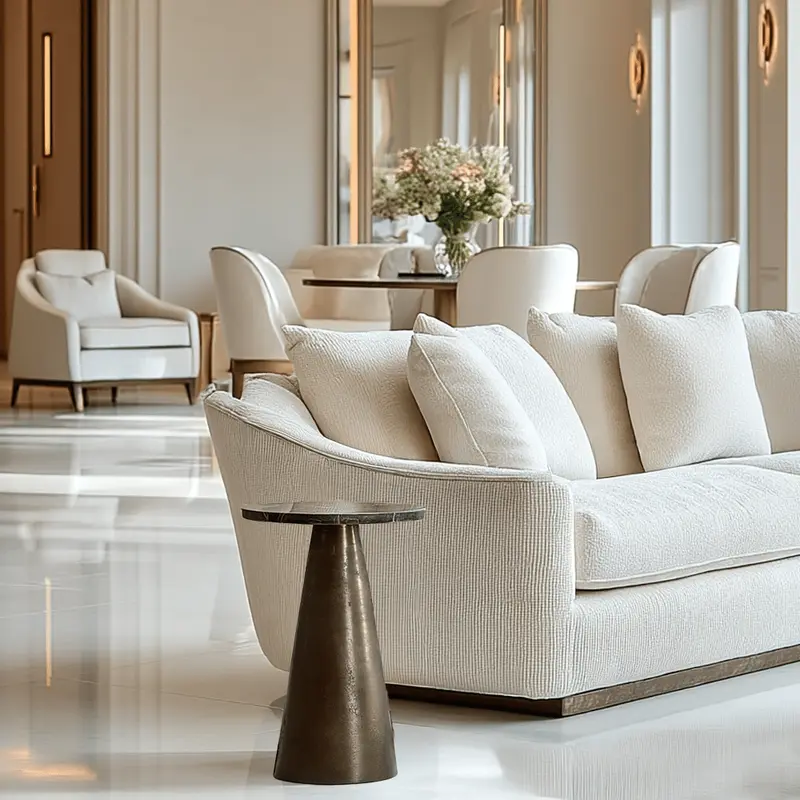 Macci Bronze & Dark Marble Round Side Table