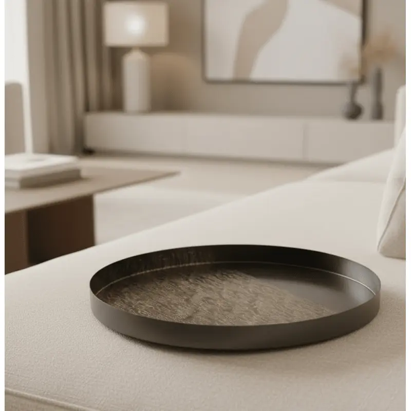Marita Bronze Decorative Round Tray