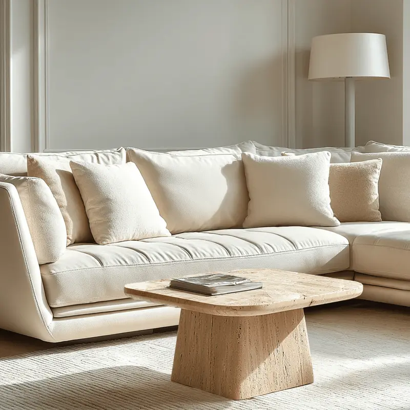 Micah Travertine Square Coffee Table