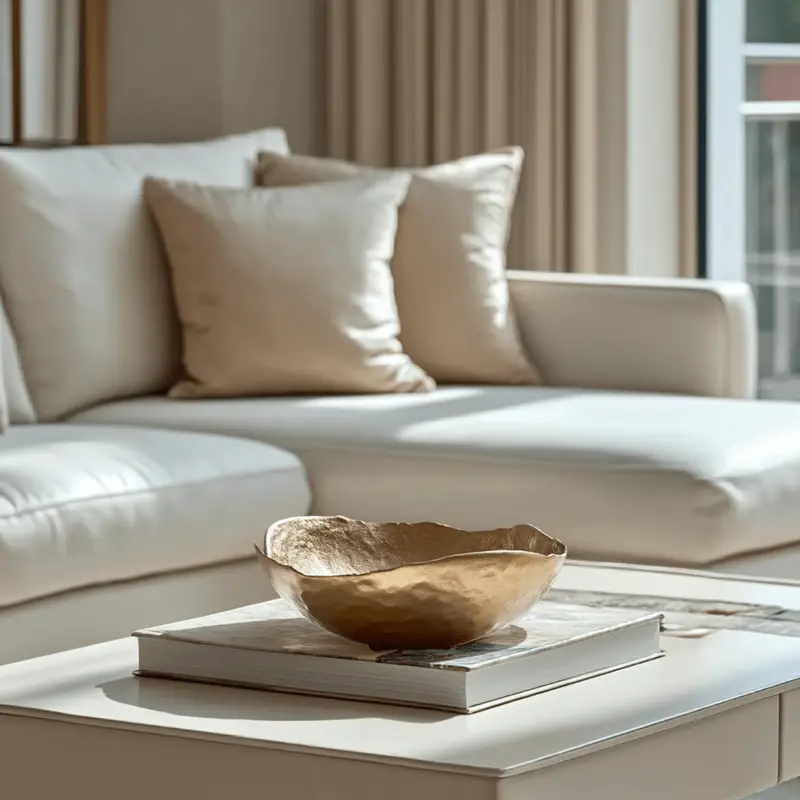 Natalia Light Gold Abstract Decorative Bowl