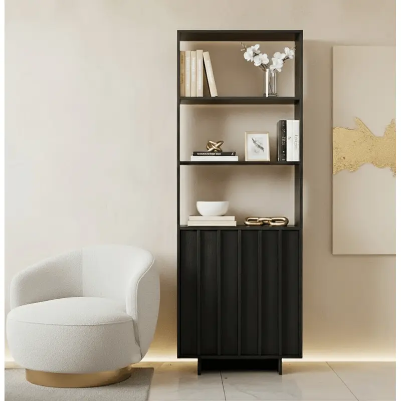 Portia Black Wooden Tall Cabinet