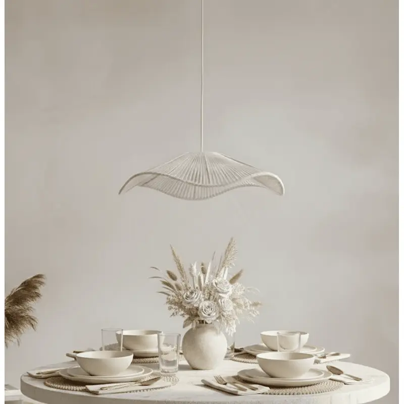 Rhia Cream Woven Wavy Ceiling Light