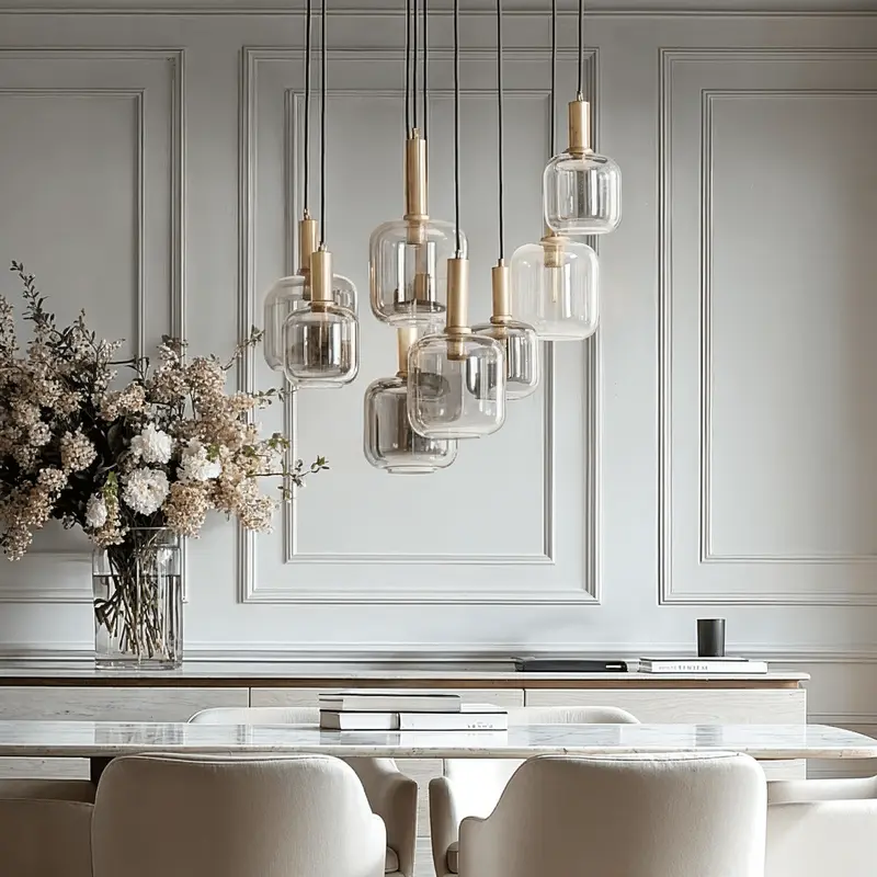 Sarille Antique Gold & Smoked Glass 9 Pendant Ceiling Light