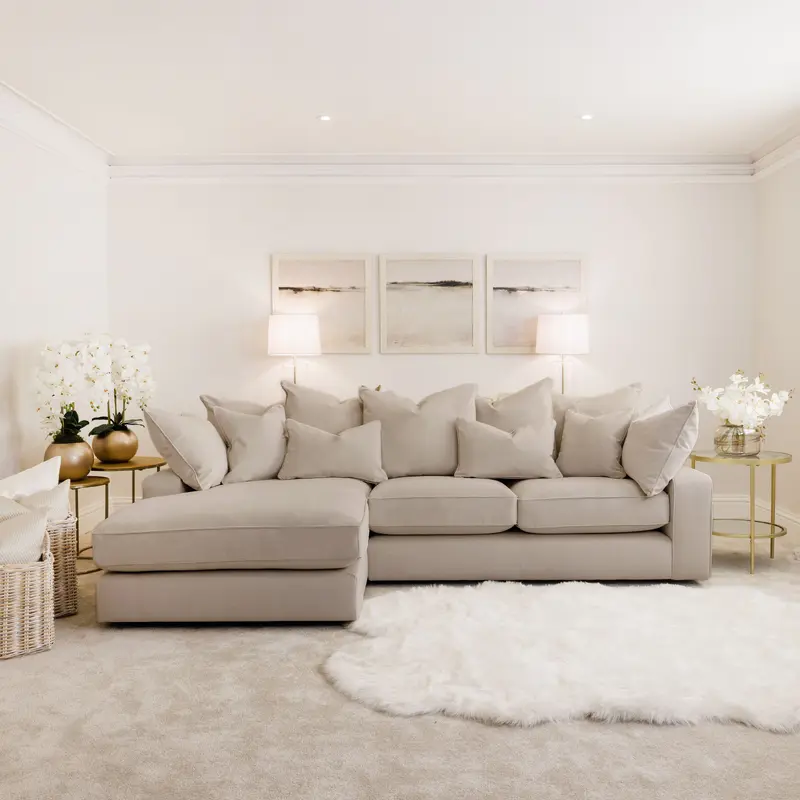 Victoria Mink Velvet Pillow Back Sofa Range